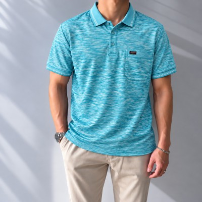 Premium Polo - [Teal & White Melange]