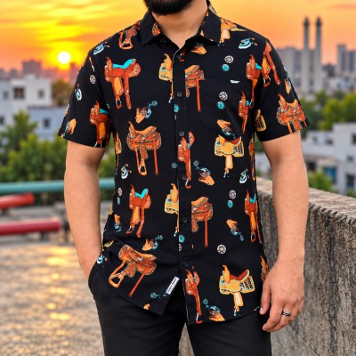 Men's Stylish Shirt - [ Western Saddle Print ]