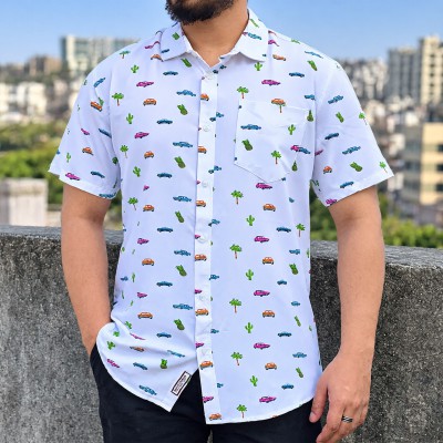 Men's Stylish Shirt - [ Urban Rooftop Shirt Portrait ]
