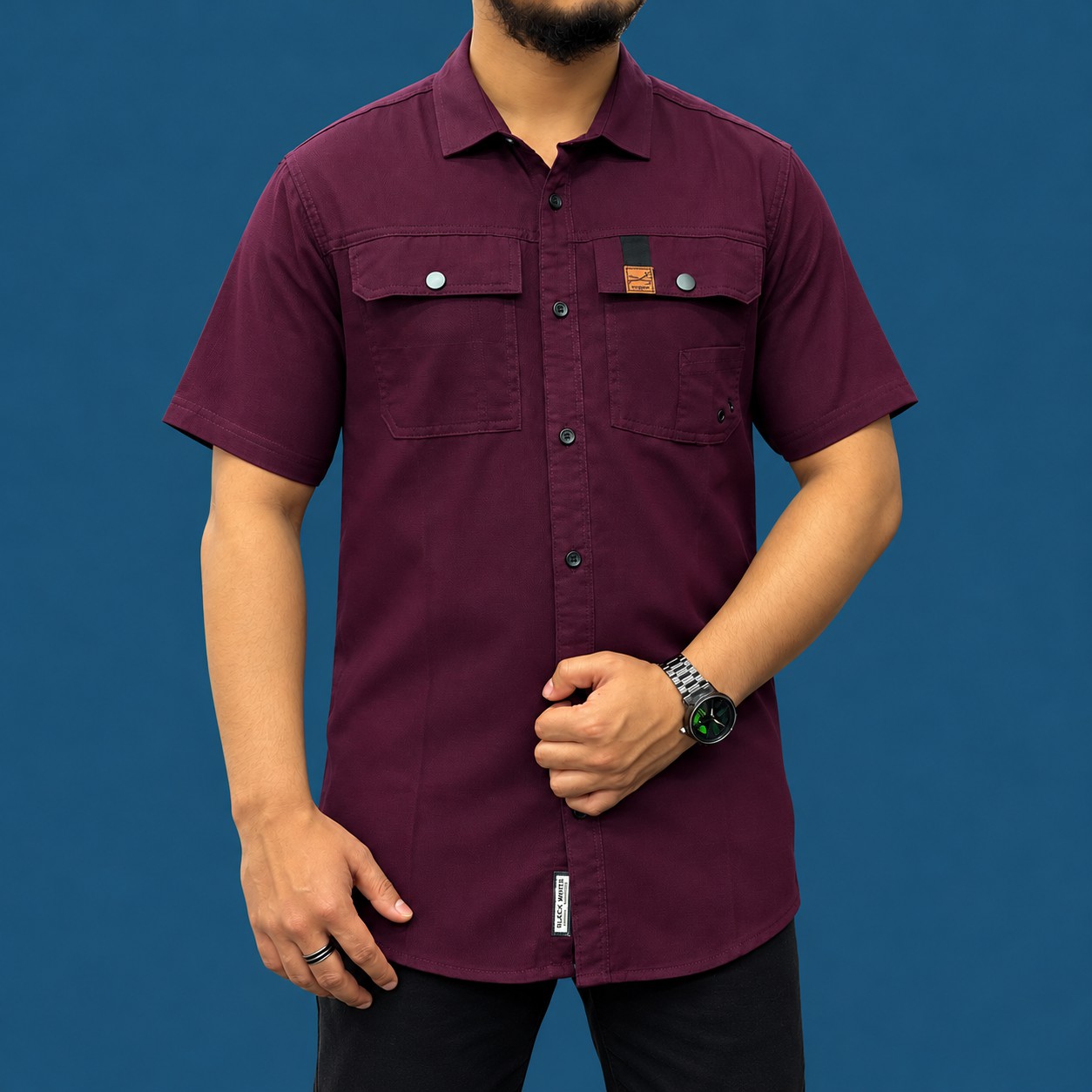 Men's Stylish Shirt - [ Burgundy ]